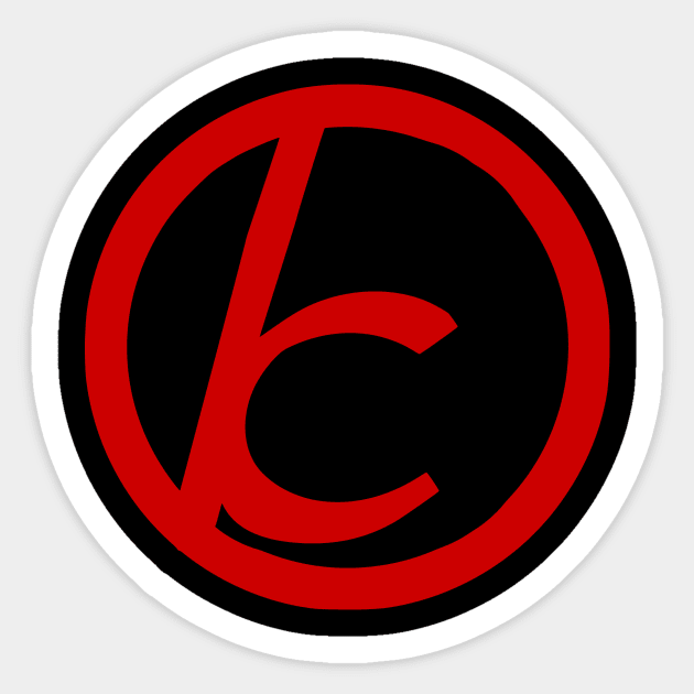 Jewish Anarchist Symbol (Cursive, Red) Sticker by dikleyt